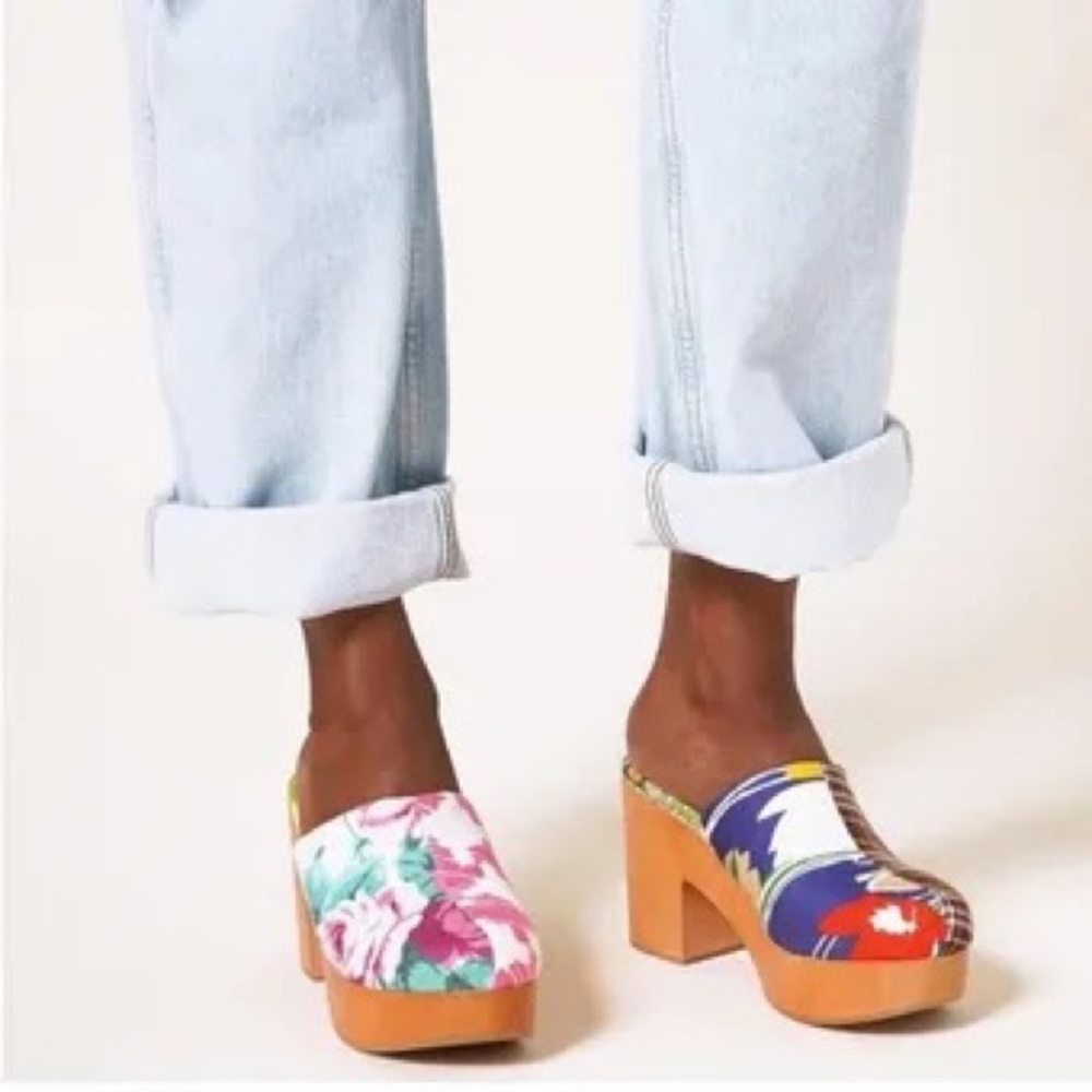 RARE Charlotte Stone Marlo Patchwork Clogs